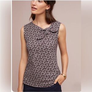 Anthropologie Maeve Patterned Sleeveless Top